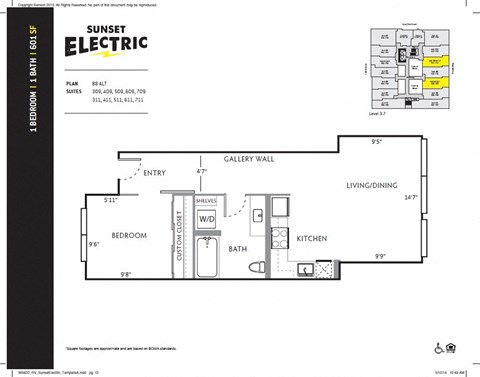 B8 Floor Plan 601 sqft